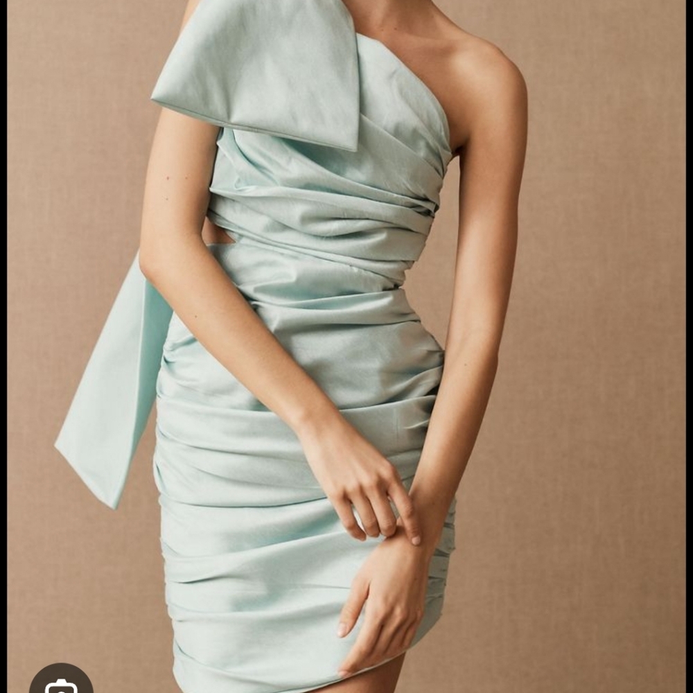 NWT! Helen O'Connor Anthropologie Mint Green Light Blue Crest Dress Siz… - Picture 4 of 8